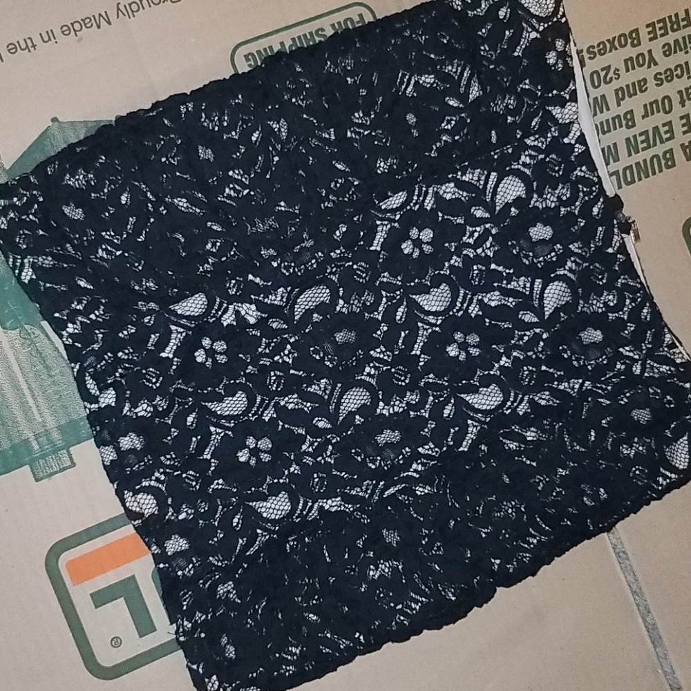 Black Lace Mini Skirt